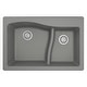 preview thumbnail 1 of 45, Karran Drop-In Quartz 33 in. 1-Hole 60/40 Double Bowl Sink - 33" x 22" x 10" - 33" x 22" x 10" Grey