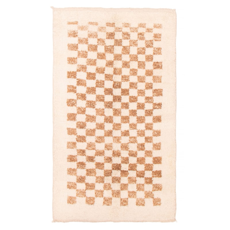 ECARPETGALLERY Hand-knotted Beni Ourain Cream Wool Rug - 5'0 x 8'3 - Cream - 5'0 x 8'3