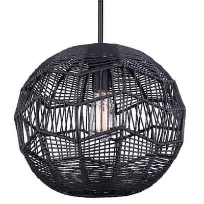 Canarm IPL2036B01 Leona 15" Wide Wood Pendant