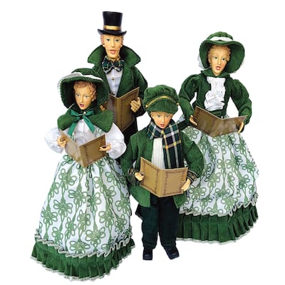 15 inches To 18 inches Irish Knot Carolers, Set of 4 - green