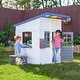 preview thumbnail 25 of 31, Teamson Kids Issac Wooden Playhouse with Colorful Overhang, Flower Box and Bench