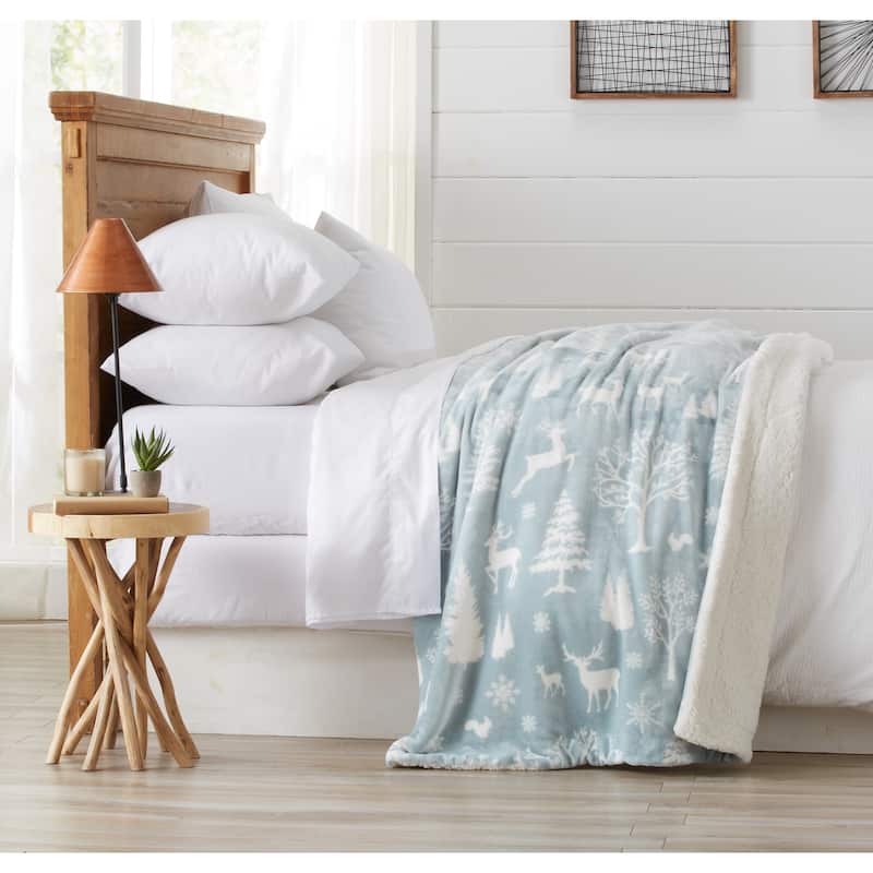 Luxurious Velvet Plush Fleece Reversible Sherpa Bed Blanket