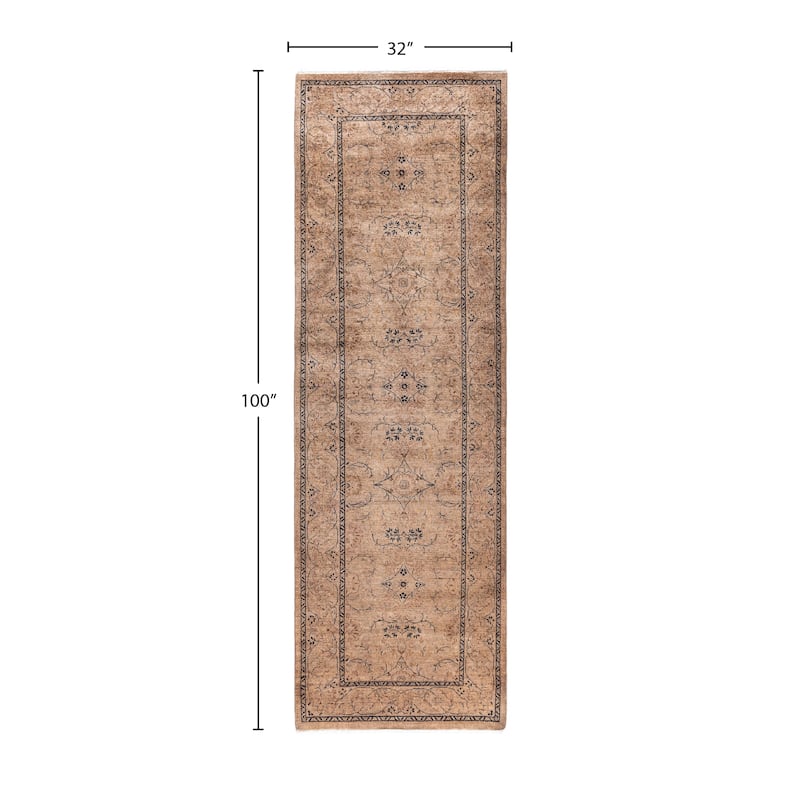 Overdyed One-of-a-Kind Hand-Knotted Runner Rug - Beige - 2' 8" x 8' 4"