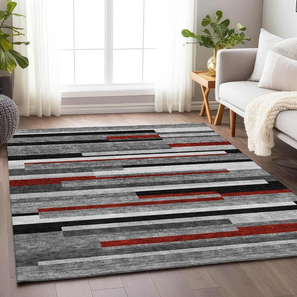 Premium Washable Super Soft Mosaic Stripe Mayfield Rug