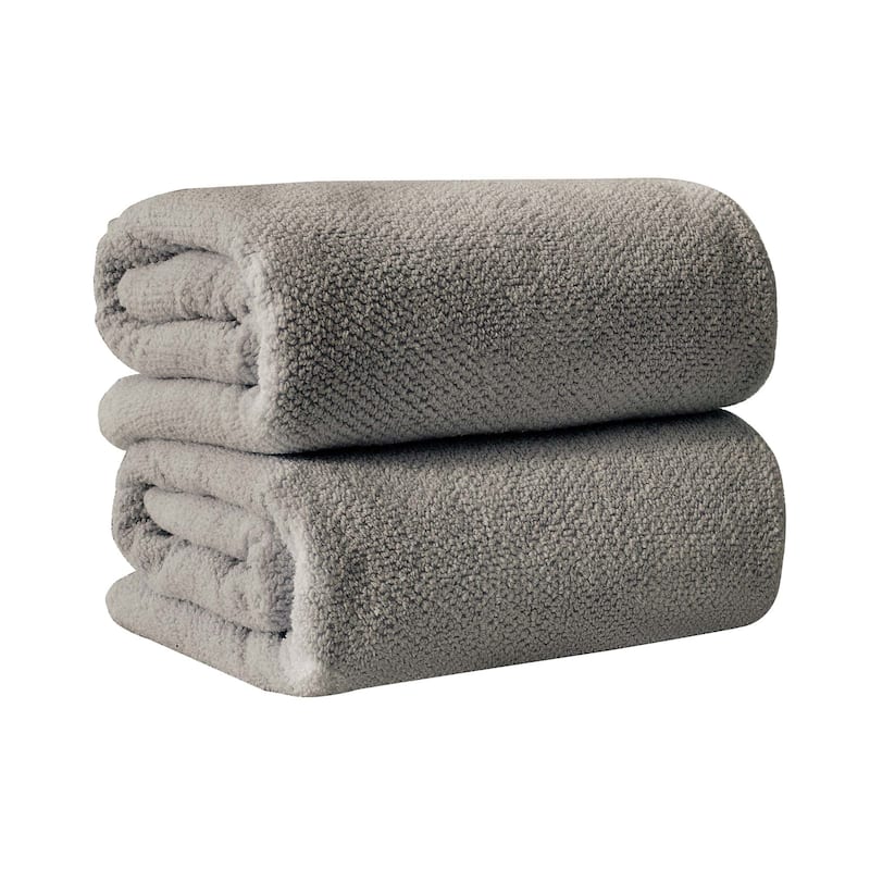 100% Cotton Acacia Collection Ultra Absorbant Popcorn Bath Towels - Bath Sheet (Pack of 2) - Dark Grey
