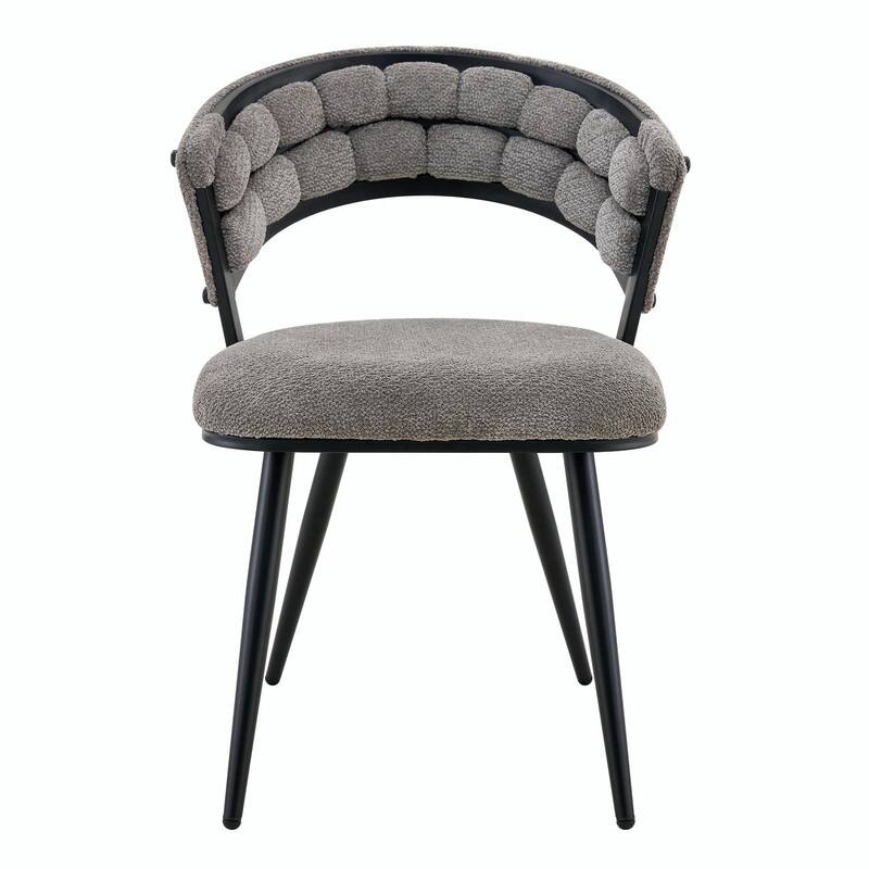 Set of 2 Velvet Dining Chairs with Black Legs, Modern Upholstered Accent Chairs