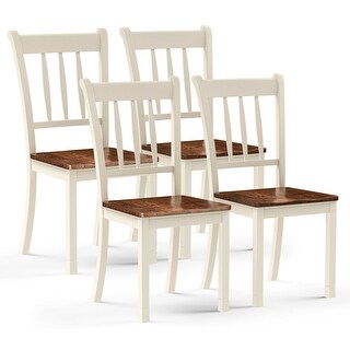 Gymax 4PCS Wooden Dining Side Chair High Back Armless Home Furniture - See Details
