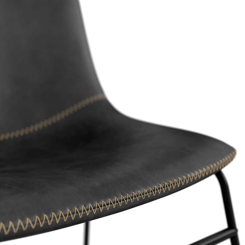 Petra Vegan Leather Side Chairs with Black Legs (Set of 2)
