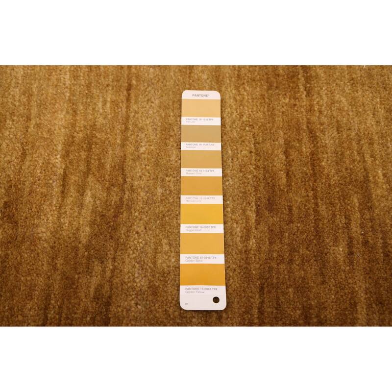 ECARPETGALLERY Hand-knotted Kashkuli Gabbeh Dark Gold Wool Rug - 5'1 x 7'9