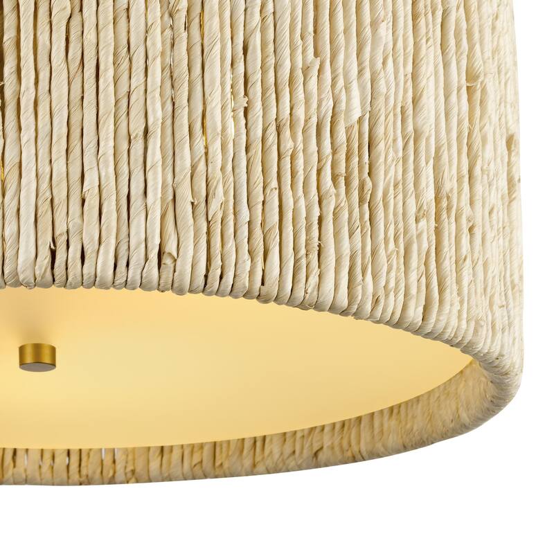 LamQee Rattan Kitchen Island Chandelier Corn Rope Woven Pendant