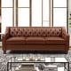 preview thumbnail 24 of 65, Mateo 82.28" Wide Transitional Genuine Leather Sofa with Nailhead Trim and Button-Tufted Back