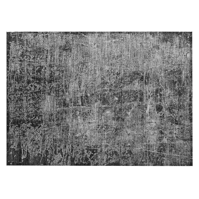 Machine Washable Indoor/ Outdoor Abstract Solid Chantille Rug