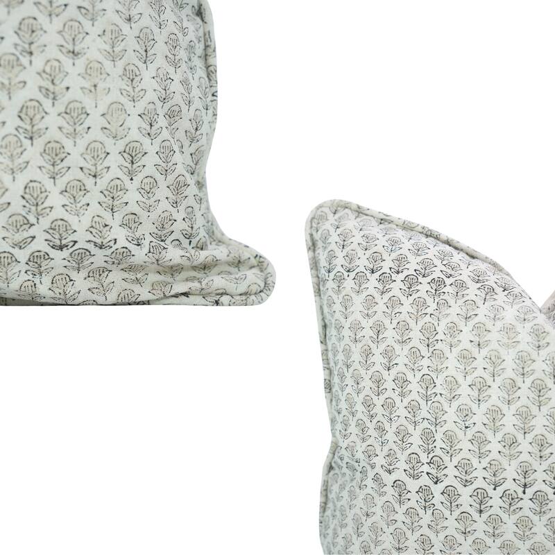 Fabdivine Pipine Fall Décor Farmhouse Hand Block Print Pillow Cover Sofa, Couch Cushion Case Linen