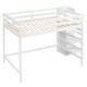 preview thumbnail 7 of 32, Full Size Loft Bed with Built-in Storage Wardrobe and Staircase,White/Gray