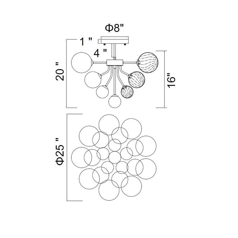 Pallocino 10 Light 25in Chrome Flush Mount