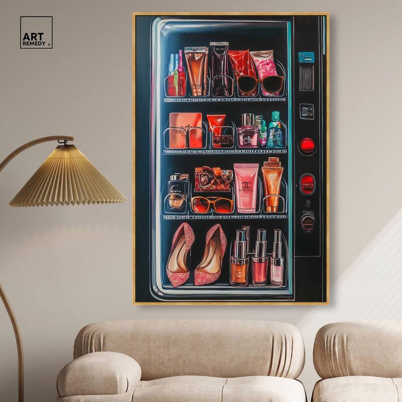 Fashion Vending Machine Canvas by Art Remedy