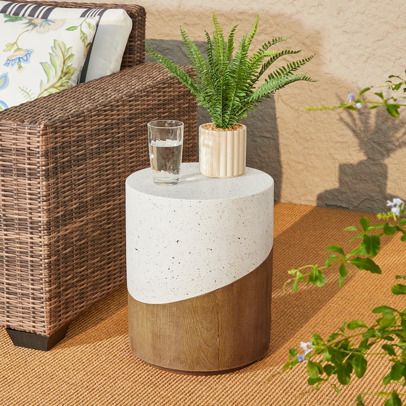 Glitzhome 17"H Multi-functional MGO Garden Stool Outdoor Table