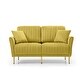 preview thumbnail 21 of 51, 2 Piece Living Room Sofa Set, Velvet Upholstered, Solid Manufactured Frame, Reversible Cushions, Metal Feet, Flared Armrests