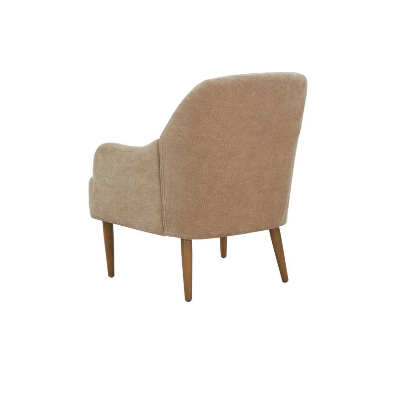 Modern Chenille Accent Chair with Wooden Legs, Set of 1
