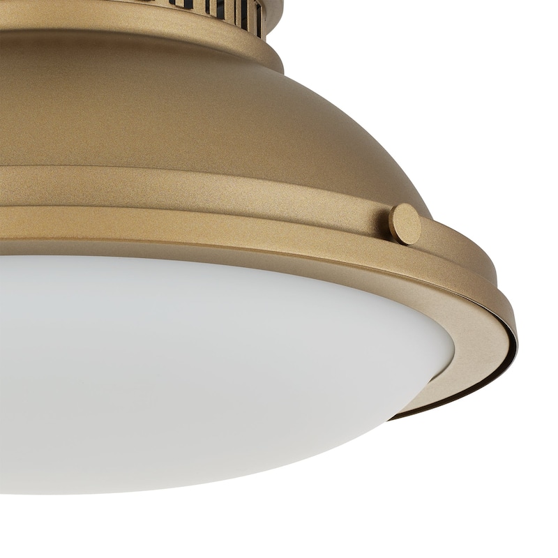Halo 2-Light 14" Polished Brass Flush Mount Ceiling Light