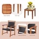 preview thumbnail 8 of 8, Gymax 3PCS Patio Acacia Wood Rattan Bistro Set Outdoor Conversation - See Details
