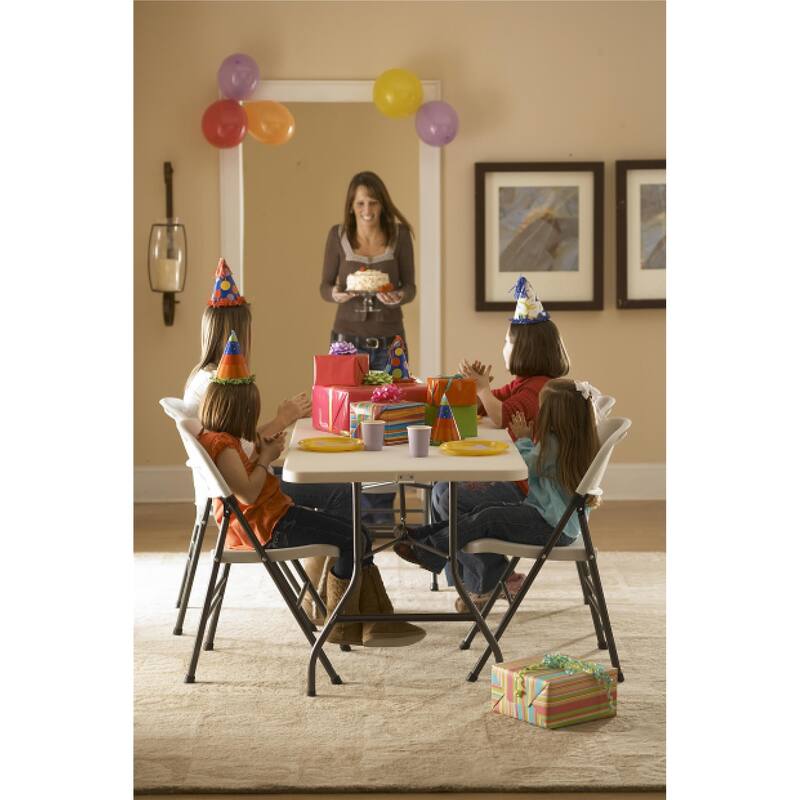COSCO Deluxe 6 ft. Fold-in-Half Indoor & Outdoor Blow Molded Folding Table