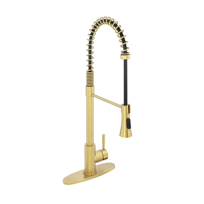 Single-Handle Spring Pull Down Sprayer Kitchen Faucet with Dual-Function Spray Head