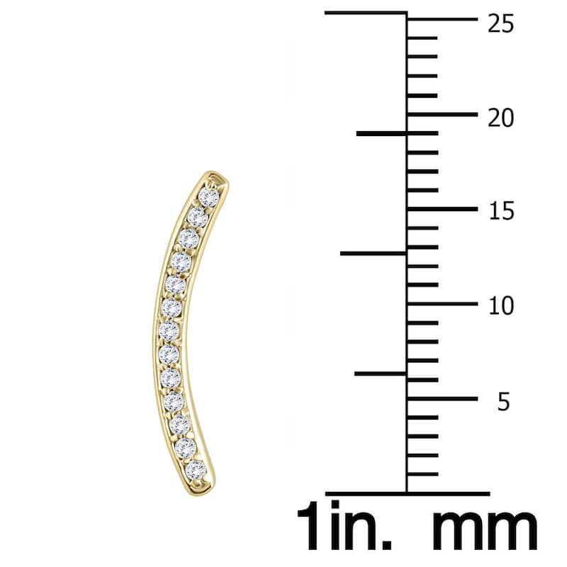 Marquee 1/8 CTW Genuine Diamond Climbing Earrings in 14K Yellow Gold