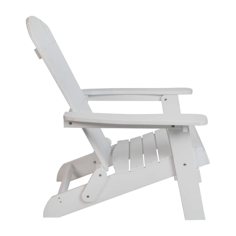 Set of 2 Indoor/Outdoor Folding Adirondack Chairs with Side Table - 34"D x 30.25"W x 37"H