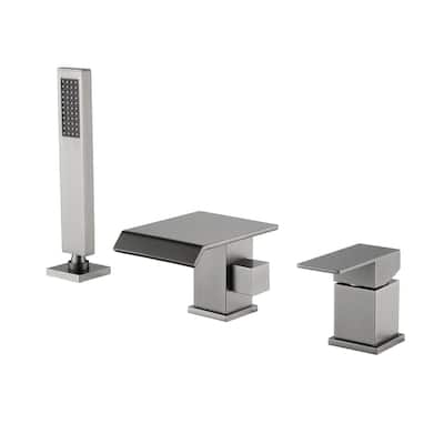 Solid Brass Waterfall Roman Tub Faucet with Hand Shower