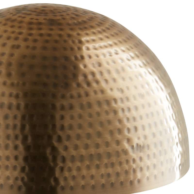 Fran River of Goods Black Metal and Brass Dome Shade 14.5-Inch Table Lamp - 9.5" x 9.5" x 14.5"