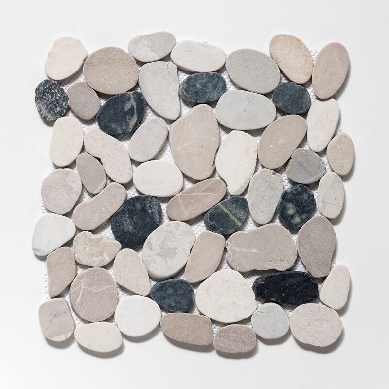 Sliced Pebble 11 in. x 11 in. Mesh-Mounted Mosaic Wall and Floor Tile