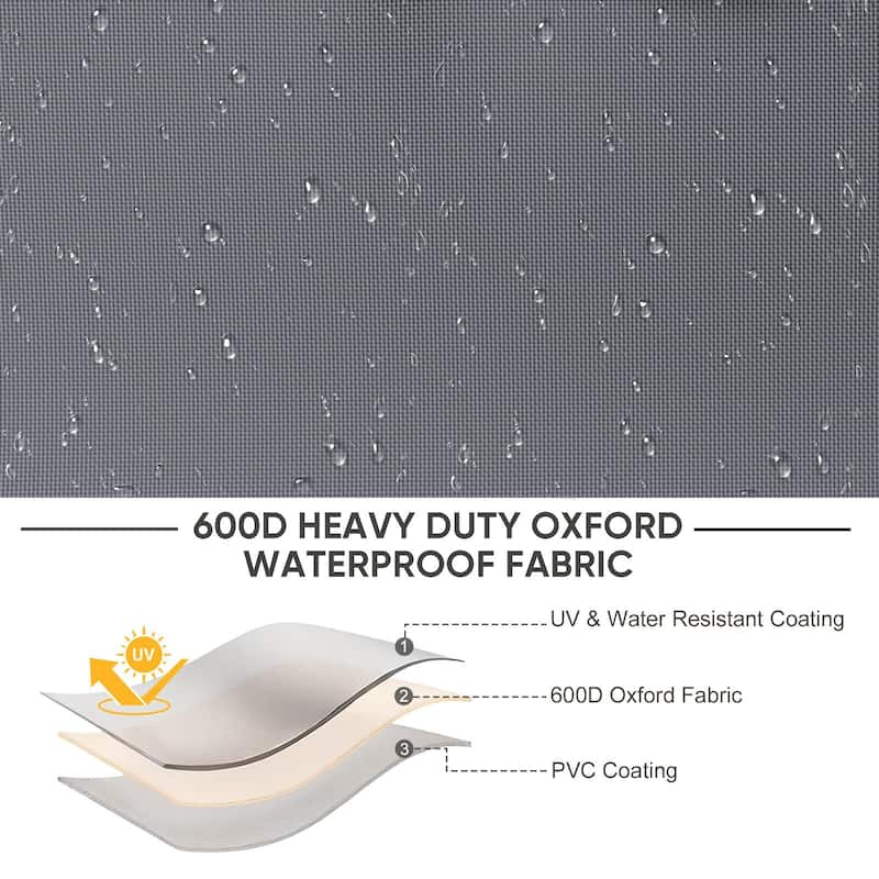 Meyreso 82.7 in. L x 34.3 in. W x 28 in. H (Back)/19.3 in. H (Front) Outdoor Patio Furniture Cover