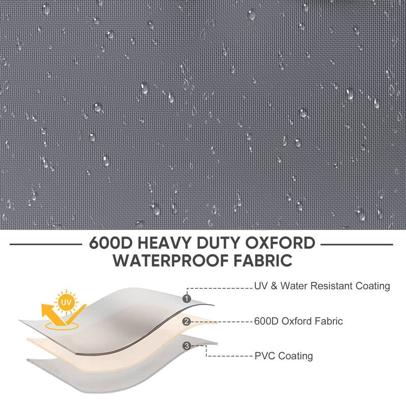 Meyreso Waterproof Heavy Duty Patio Furniture Cover, 600D Oxford, Breathable & Windproof