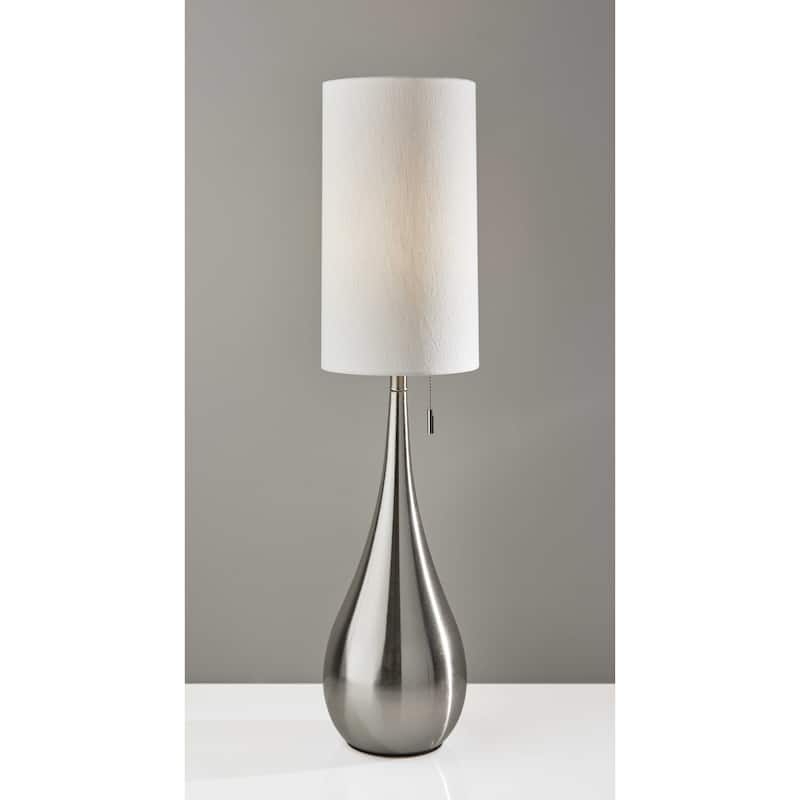 Brushed Steel Metal Teardrop Table Lamp - 9 x 9 x 34.5