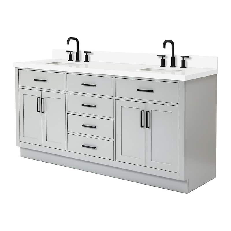Ariel T073DWQRVO Hepburn 73" Free Standing Double Basin Vanity Set
