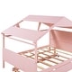preview thumbnail 23 of 31, Full Size Solid Wood House Bed with Trundle and Storage for for Kids, Boys and Girls