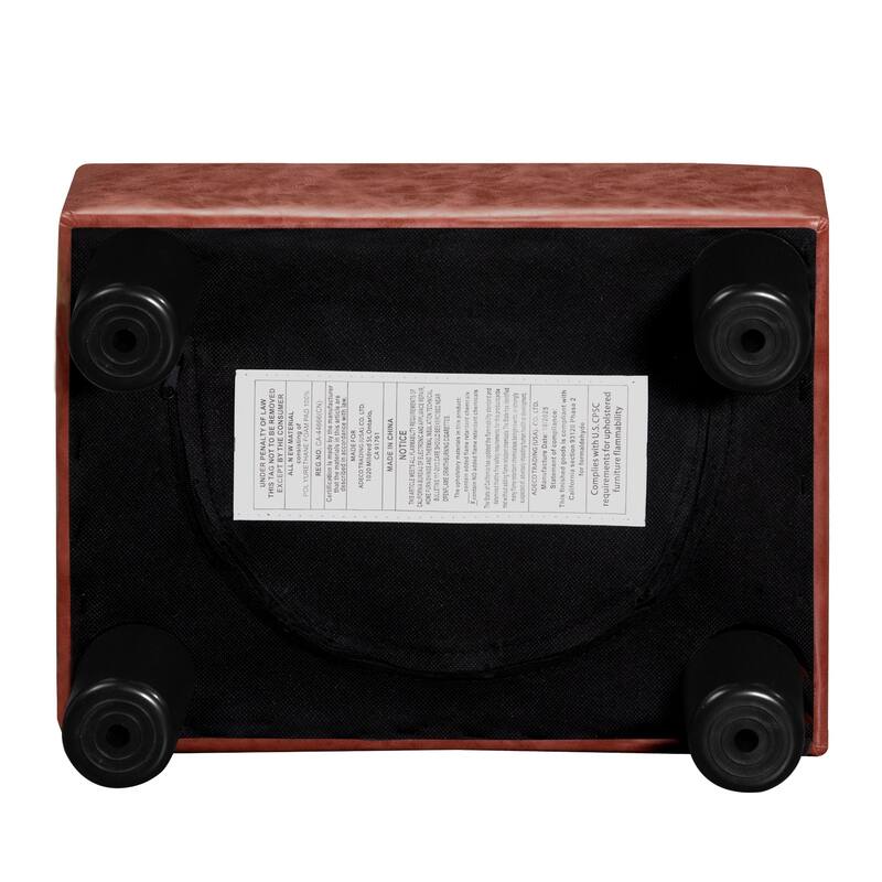 Adeco Small Rectangular Ottoman Footrest Stool Chair