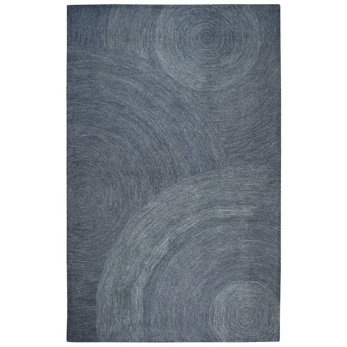 Alora Decor London Grey Swirl Hand-tufted Wool Rug - 5' x 8' - Beige