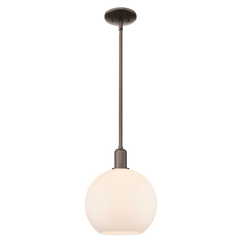 Innovations Lighting Endless Possibilities Arcadia - Athens - 1 Light 10" Stem Hung Mini Pendant - Oil Rubbed Bronze/Matte White
