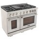 preview thumbnail 4 of 63, Professional 48 in. 6.7 cu. ft. Double Oven Natural Gas Range with 25K Power Burner, Convection Oven in Stainless Steel