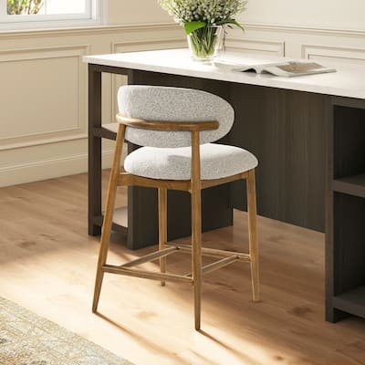 Locke 26.5" Modern Upholstered Counter Stool with Wood Frame