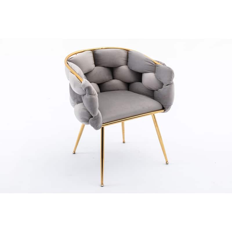 Shubert Glam Velvet Woven Accent Chair by GDFStudio - 28.70"L x22.20"W x 29.50"H