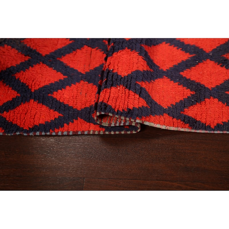 Checkered Tribal Moroccan Oriental Wool Area Rug Hand-knotted Carpet - 2'9" x 5'8"