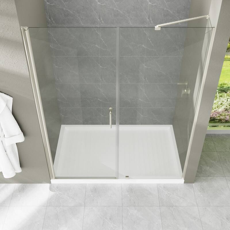 Alvana 60‘’×72'' Semi-Frameless Hinged Shower Door