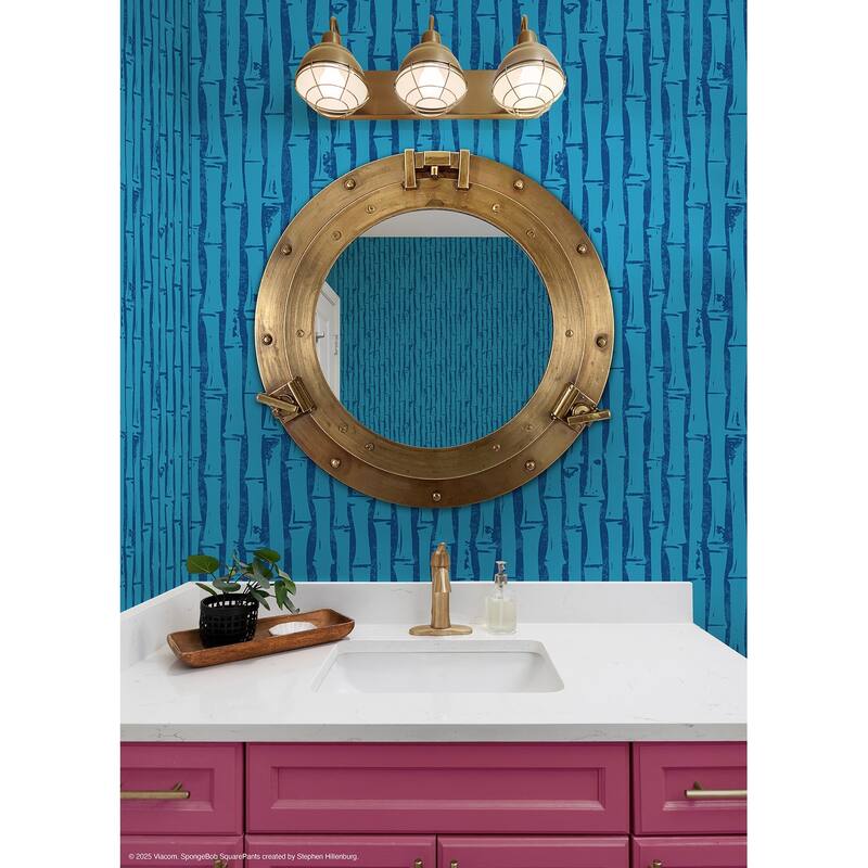 RoomMates SpongeBob SquarePants Bamboo Blue Peel and Stick Wallpaper - N/A