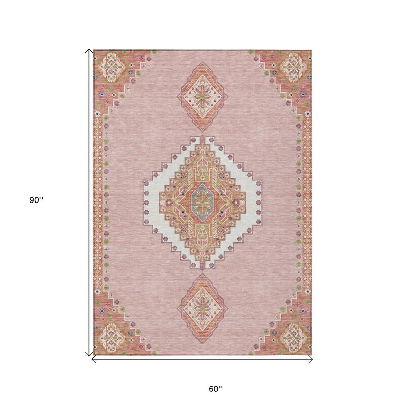 HomeRoots Oriental Traditional Rectangle Outdoor Rug