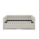 preview thumbnail 11 of 13, Beige Versatile Full Size Daybed with Storage Drawers and Button Armrest, Upholstered Daybed for Living Room Office