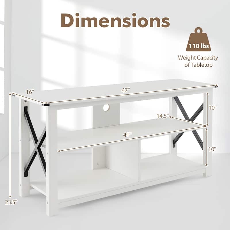 Gymax Modern Entertainment Center Farmhouse TV Stand for TV's up to
