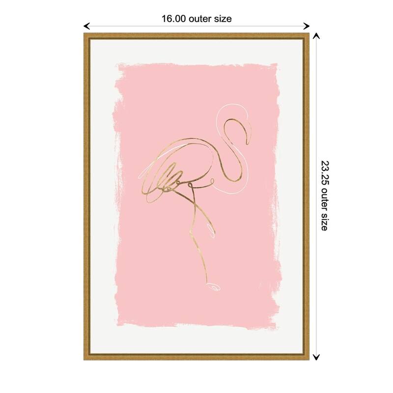 Graceful Bird I (Flamingo) by Eva Watts Framed Canvas Art